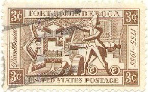 타이컨더로가 요새 탈취를 도안한 우표