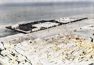 1960년대 초 담맘의 일반적인 항공 사진은 도시의 상당한 변화를 보여준다.