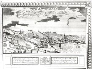 1822년 자그레브 파노라마의 구리판화