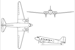 더글러스 C-47 스카이트레인 3면도