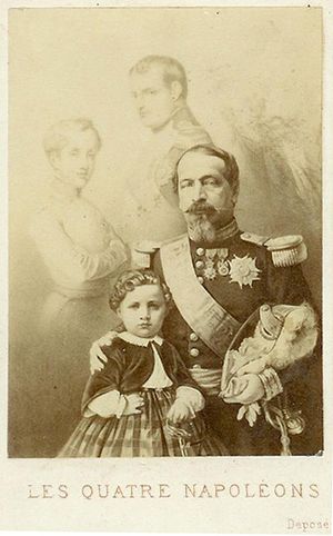 "4명의 나폴레옹", 1858년 나폴레옹 1세, 나폴레옹 2세, 나폴레옹 3세, 루이 나폴레옹을 묘사한 선전 이미지