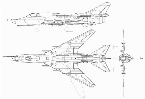 Su-22M4 삼면도