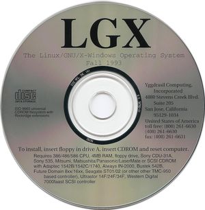 LGX 이그드라실(Yggdrasil) 리눅스 배포판 릴리스 "1993년 가을"의 CD-ROM