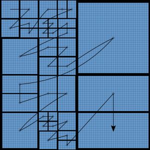 코딩 유닛의 예시 분할 및 내부 코딩 순서