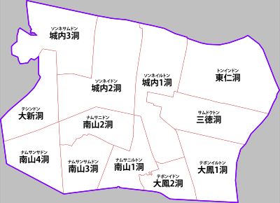 대구 중구 행정 구역도