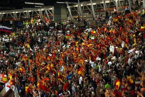 카토비체에서 열린 유로바스켓 2009의 스페인 팬들