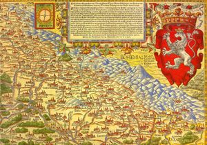 1561년 마르틴 헬비히의 실레시아 최초 지도 (북쪽이 아래쪽)