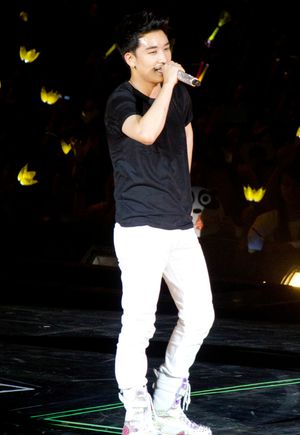 2012년 9월, "Alive World Tour" 공연 중인 승리.