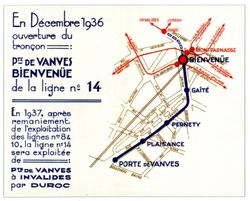 14호선(현 13호선의 일부) 개통을 알리는 포스터(1936년)