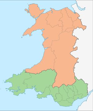 웨일스 간선 도로 관리 구역 지도