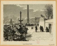 프랑스에서 탈출하는 루이 필리프(1848년 판화, 쥘 페라 그림)