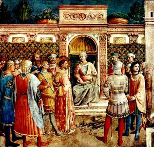 황제 발레리아누스의 성 라우렌시오 정죄 (프라 안젤리코, c. 1450)