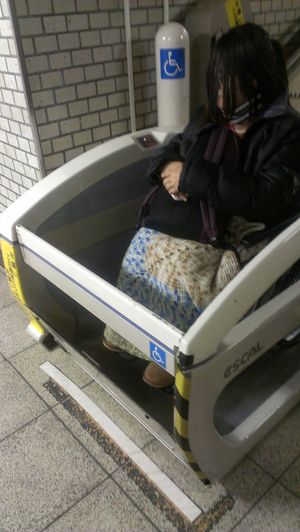 주로 철도 회사가 설치하는 휠체어 승강 장치 에스칼