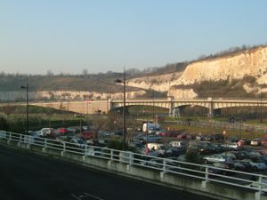 기저 백악질을 보여주는 블루워터의 채석장