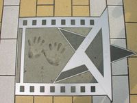 홍콩 침사추이의 스타의 거리(애비뉴 오브 스타스)에 있는 원화평의 수형과 사인