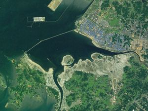 시화호와 주변부 위성사진.