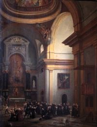 115명의 사제가 카르메 감옥(Carmes prison)에서 살해되었다. 마리-마르크-앙투안 빌코크의 카르메 학살(Le massacre des Carmes), (1820). 프랑스 혁명 박물관(Musée de la Révolution française)