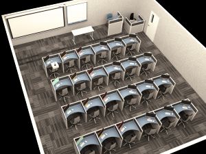 디지털 캐럴 책상 교실 3D 스케치