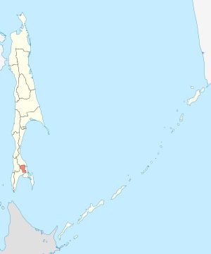 사할린주의 유즈노사할린스크 구역의 행정 경계