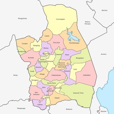 누에바에시하 주의 행정 구역 지도