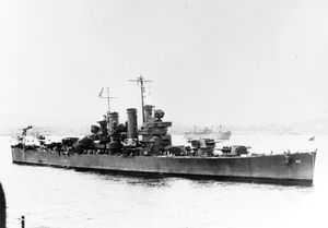 미 해군 순양함 노먼 스콧 지휘 아래 제64 기동 부대의 일부