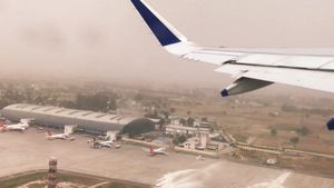 공항 터미널의 항공 사진