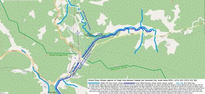 미인폭포는 철암천과 오십천의 하천 쟁탈의 결과로 생성된 폭포이다.