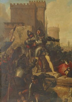 샤를-필리프 라리비에르의 유화 브레시아 점령, 1512년 2월 19일 (1837년, 베르사유 궁전)