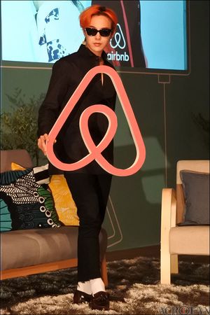 2015년 8월, '에어비앤비X지드래곤 슈퍼스타 프로젝트' 기자간담회에서 지드래곤.