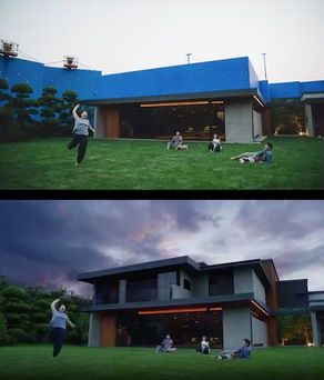 박 사장 집 세트: 1층 이상은 후반 작업으로 추가되었다.