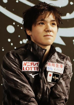 2019년 프랑스 그랑프리 쇼트 프로그램 후 키스 앤 크라이에서의 우노 쇼마