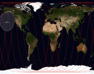 광명성 3호 2호기의 위성 지상 궤도 (2012년 12월 14일)