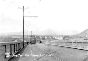 1912년 스멜터타운에서 출발하는 엘파소 전기 철도