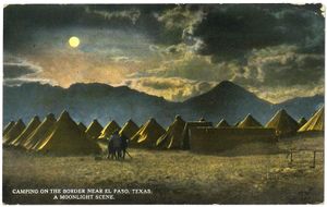 존 J. 퍼싱 장군의 징벌적 원정 캠프, 엘파소, 텍사스 근처 국경 (엽서, c. 1916): 프랭클린 산맥