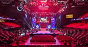 2023년 10월 25일 필라델피아 Liacouras Center에서 촬영 전 세트장 모습