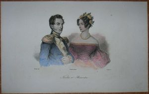 신랑 러시아의 니콜라이 파블로비치 대공과 결혼한 프로이센의 샤를로테 공주, 1817년