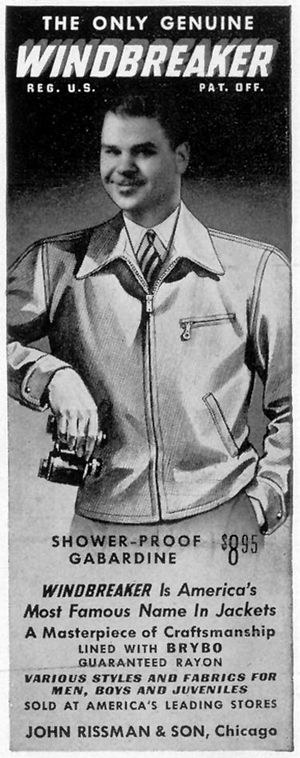 Rissman 회사의 바람막이 재킷 광고 (1942년)