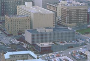 1969년에 촬영된 빈든 & 라이트가 설계한 중앙 도서관