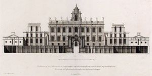 노샘프턴셔주 이스턴 네스턴 하우스(c.1695–1710); 측면의 부속 건물과 돔은 건설되지 않았다