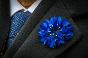 프랑스의 수레국화}}를 착용한 모습