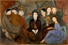 마리 로랑생, 1909년, Réunion à la campagne (아폴리네르와 그의 친구들), 캔버스에 유채, 130 x 194 cm, 피카소 미술관, 파리. 큐비스트 화가, 미학적 명상 (1913)에 수록됨