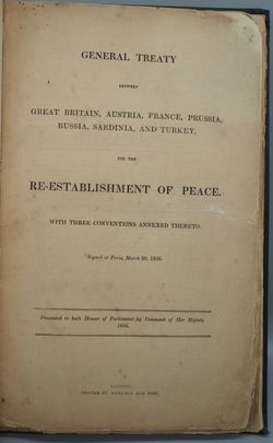 파리 조약(1856) 영어판 표지
