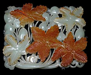 옥 장식, 꽃 디자인, 금나라, 상하이 박물관