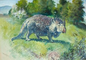 1897년 찰스 R. 나이트가 그린 아가타우마스 스페노케루스