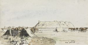 1918년 11월 19일 오스트레일리아 기병대 야영지 뒤에 있는 시타델 (제임스 맥베이)