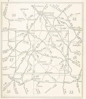 1933년 코츠월즈 도로 지도