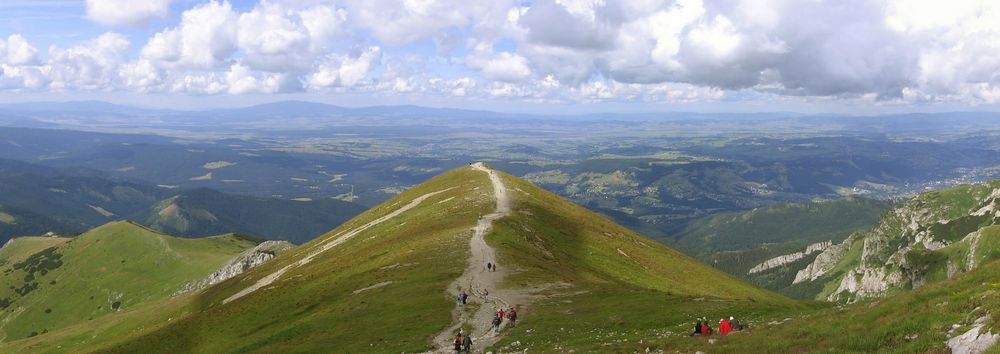 Ciemniak peak at Czerwone Wierchy (타트라 산맥) 파노라마 사진.