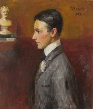 존 버틀러 예이츠가 1909년에 그린 반 위크 브룩스의 초상화. 지구의 이름은 그의 이름에서 유래되었다.