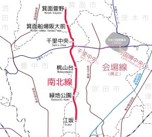 기타오사카 급행 전철 노선도