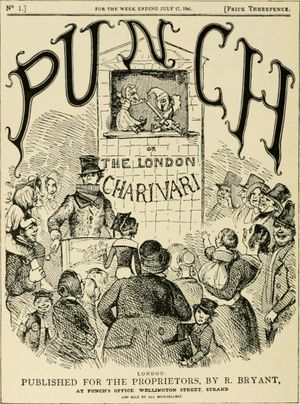 펀치 앤 주디의 광고로, 슬랩스틱을 든 펀치 (1910)